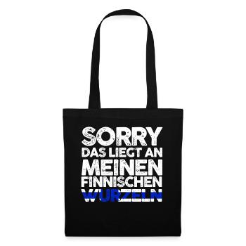 Finnlandische Wurzeln Finne Finnland - Stoffbeutel - Schwarz - Vorne