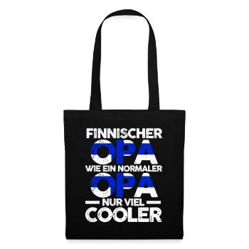 Finnlandischer Opa Finne Finnland - Stoffbeutel - Schwarz - Vorne