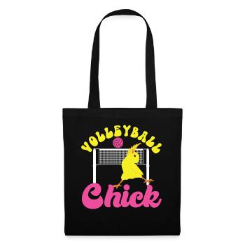 Volleyball Player Team Chicken - Stoffbeutel - Schwarz - Vorne