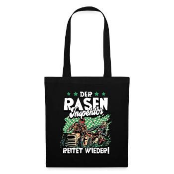 Der Rasen Inspektor Garten Gärtner - Stoffbeutel - Schwarz - Vorne