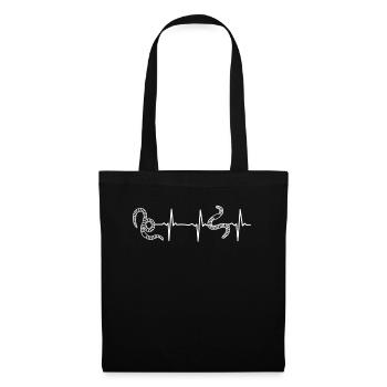 Worm Heartbeat Compost Worms Heartbeat Heart - Sac en tissu - noir - Devant