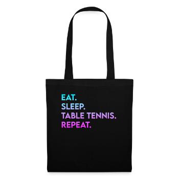 manger dormir tennis de table répéter - Sac en tissu - noir - Devant