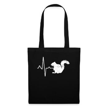 Squirrel Heartbeat - Tote Bag - black - Front