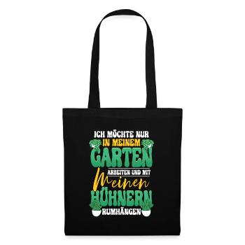 Ich möchte nur in meinem garten arbeiten Gärtner - Stoffbeutel - Schwarz - Vorne