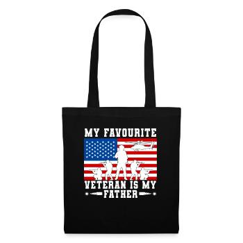 My favorite veteran is my father military - Tote Bag - black - Front