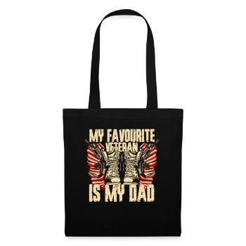 Mein Lieblingsveteran Ist Mein Vater Militär - Stoffbeutel - Schwarz - Vorne