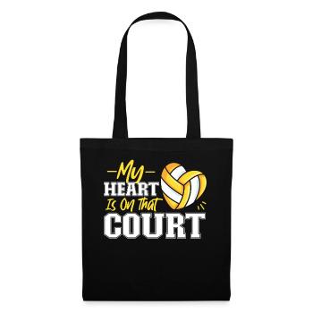 Équipe de volley-ball Mon cœur est - Sac en tissu - noir - Devant