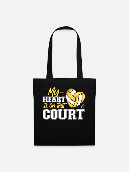 Volleyball Player Team My Heart Is - Stoffbeutel - Schwarz