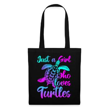 Just A Girk Who Loves Turtles - Stoffbeutel - Schwarz - Vorne