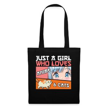 Just A Girl Who Loves Anime And Cats - Tote Bag - black - Front