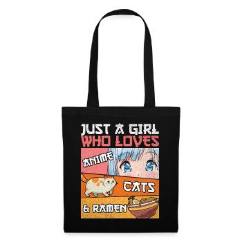 Just A Girl Who Loves Anime Cats And Frame - Tote Bag - black - Front