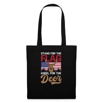 Chasse au drapeau américain Agenouillé pour le cerf - Sac en tissu - noir - Devant