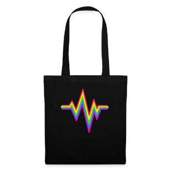 Gay Heartbeat LE DRAPEAU LGBT colore le médecin de la fierté LGBTQ - Sac en tissu - noir - Devant