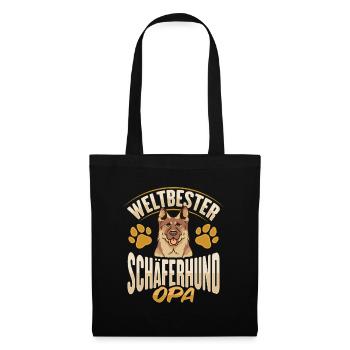 Weltbester Labrador Opa Design n Schäferhund Opa - Stoffbeutel - Schwarz - Vorne