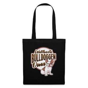 Weltbeste Bulldogge Oma Design Hundehalter Oma - Stoffbeutel - Schwarz - Vorne