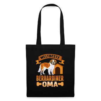 Weltbeste Bernhardiner Oma Design Hundehalter Oma - Stoffbeutel - Schwarz - Vorne