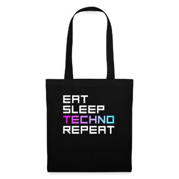 manger du sommeil techno répéter - Sac en tissu - noir - Devant