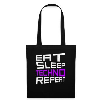 manger du sommeil techno répéter - Sac en tissu - noir - Devant