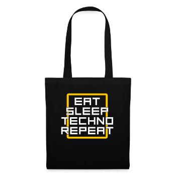 manger du sommeil techno répéter - Sac en tissu - noir - Devant