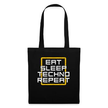 manger du sommeil techno répéter - Sac en tissu - noir - Devant