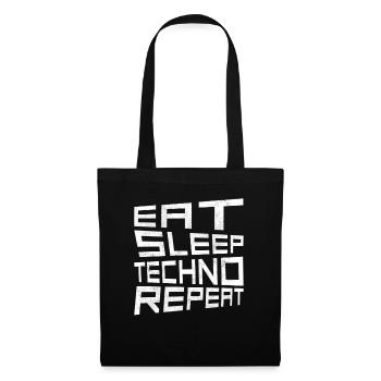 manger du sommeil techno répéter - Sac en tissu - noir - Devant