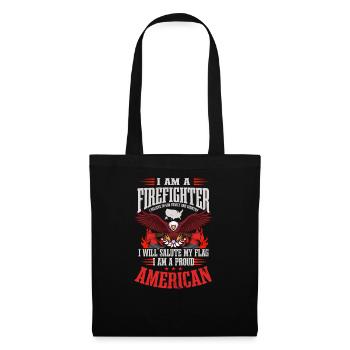 4th July Firefighter I Will Salute My Flag - Tote Bag - black - Front
