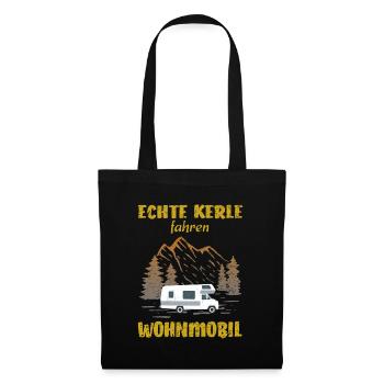 Echte Kerle fahren Wohnmobil - Stoffbeutel - Schwarz - Vorne