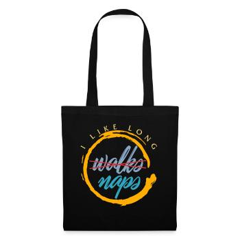 Napping Shirt, I Like Long Naps, Funny Napping - Tote Bag - black - Front