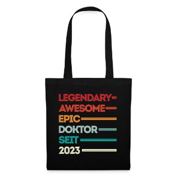 Doktor 2023 Doktorand Promotion Dissertation - Stoffbeutel - Schwarz - Vorne