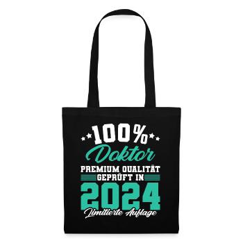 Doktor 2024 Doktorand Promotion Dissertation - Stoffbeutel - Schwarz - Vorne