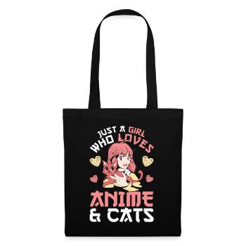 Just A Girl Who Loves Anime And Cats - Tote Bag - black - Front