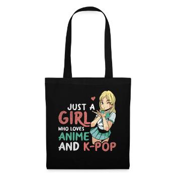 Vintage Juste une fille qui aime l’anime et la K-Pop - Sac en tissu - noir - Devant