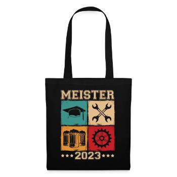 Meister 2023 Mechaniker Meistertitel Geschenk - Stoffbeutel - Schwarz - Vorne