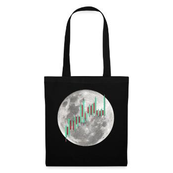 Graphique boursier de bougie Crypto Quote To The Moon - Sac en tissu - noir - Devant