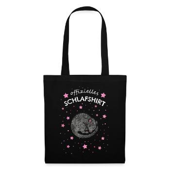 Schlafshirt Ratte Rattenbesitzer Rattenliebhaber - Stoffbeutel - Schwarz - Vorne