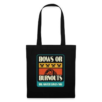 Burnouts Or Bows Gender Reveal Party - Sac en tissu - noir - Devant