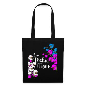 Orchidee Muttertag Geschenk Floristin Orchidee - Stoffbeutel - Schwarz - Vorne