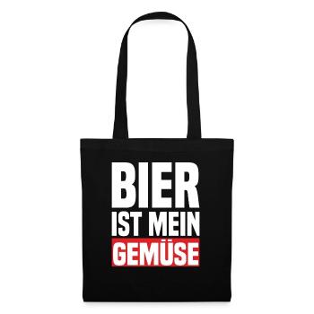 Bier Ist Mein Gemüse - Stoffbeutel - Schwarz - Vorne