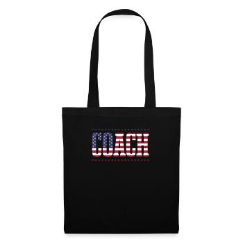 American Flag Coach 4th of July Bold Font - Tote Bag - black - Front