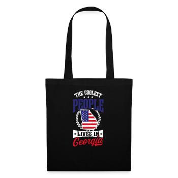 Georgia Peach Coolest People Live Flag - Sac en tissu - noir - Devant