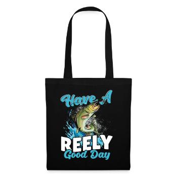 Have a Reely Good Day Fishing Fisherman - Stoffbeutel - Schwarz - Vorne