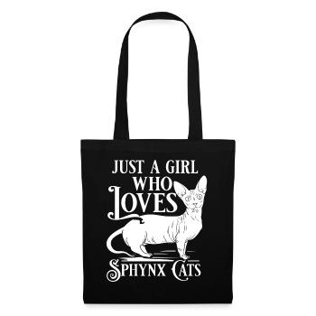 Sphynx Chat Sphinx Chaton sans poils Egypte - Sac en tissu - noir - Devant