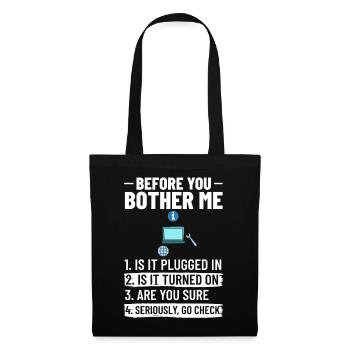Tech Support IT Technical Assistance Helpdesk - Tote Bag - black - Front