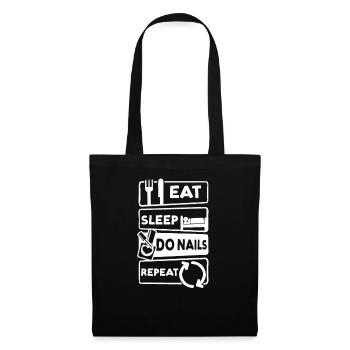 Nail Tech Eat Sleep Do Nails Répéter - Sac en tissu - noir - Devant