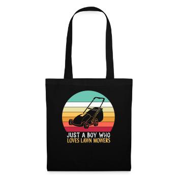 Only a boy The lawn mower loves lawn mowing grass - Tote Bag - black - Front