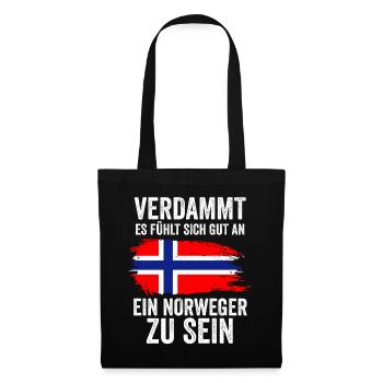 Skandinavien Norwegen Norweger Norwegisch - Stoffbeutel - Schwarz - Vorne