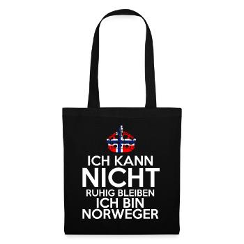 Skandinavien Norwegen Norweger Norwegisch - Stoffbeutel - Schwarz - Vorne