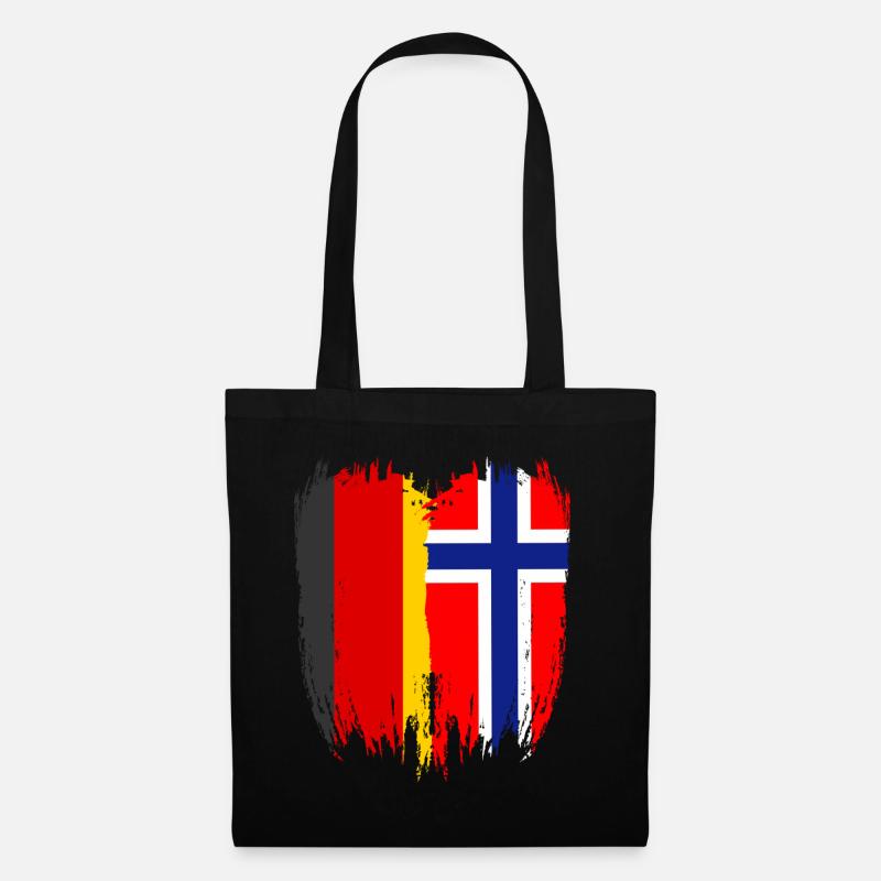 Deutschland Flagge Norwegen - Stoffbeutel - Schwarz
