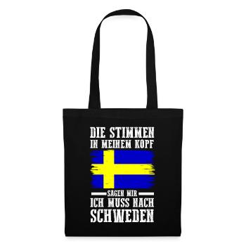 Skandinavien Schweden Schwede Schwedisch - Stoffbeutel - Schwarz - Vorne