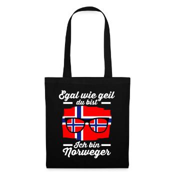 Skandinavien Norweger Norwegisch Norwegen - Stoffbeutel - Schwarz - Vorne